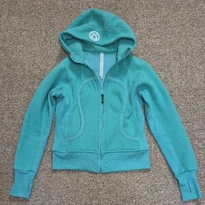Lululemon Athletica Aqua Full Zip Scuba Hoodie Size 8